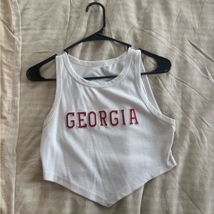 White UGA Crop Top